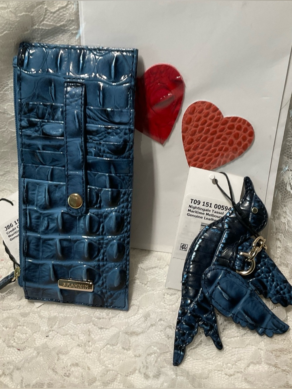 NWT S0LD*0UT 2 pcs BRAHMIN MARITIME NIGHTINGALE & CREDIT CARD WALLET